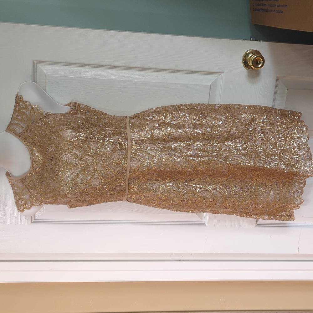 Katherine Kelly Dress Size 4 Gold